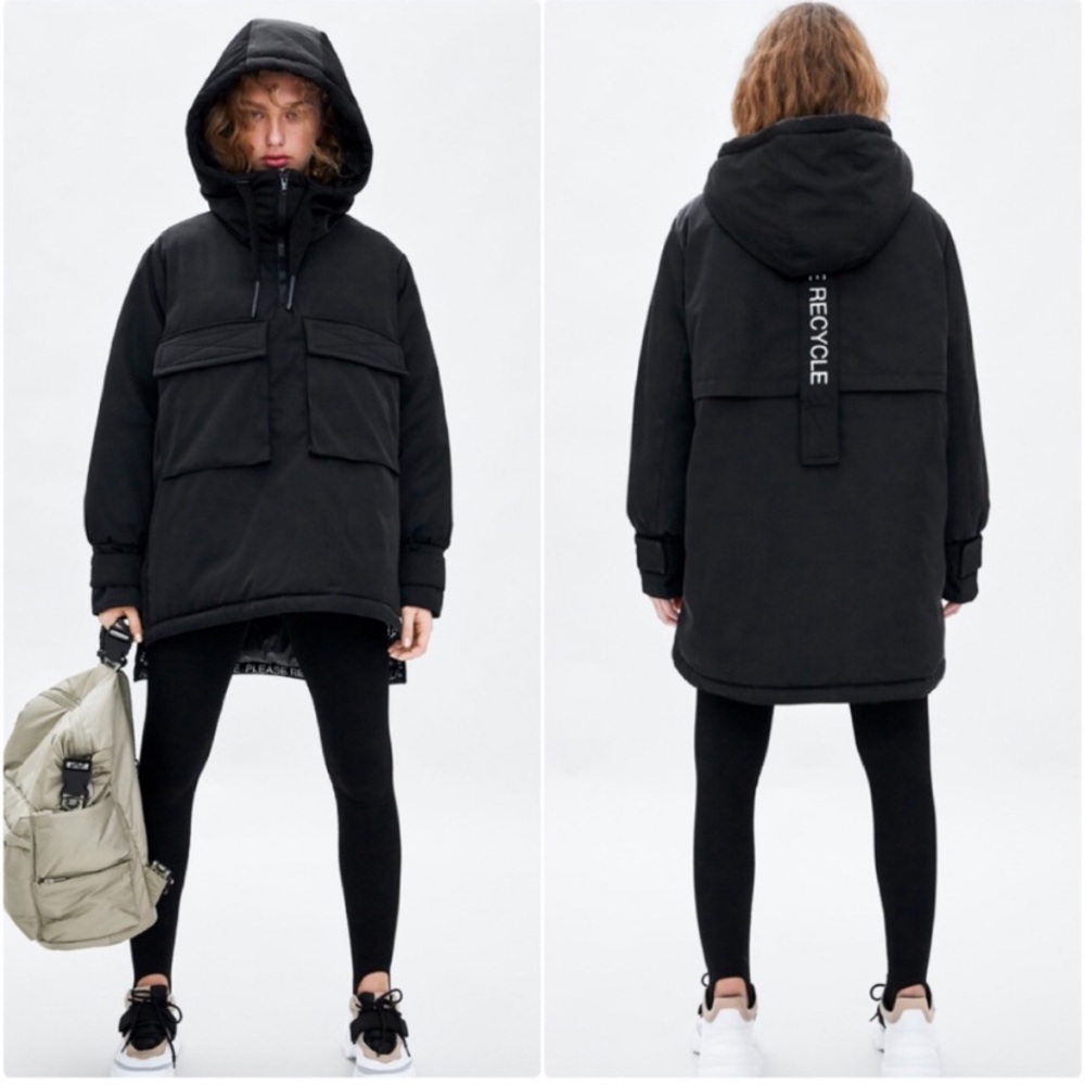 Zara Recycled Capsule Padded Parka Small Medium - Picture 12 of 16